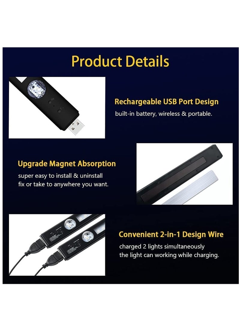 مصابيح LED لاسلكية RGB، ملحقات الإضاءة المحيطة الداخلية للسيارة القابلة لإعادة الشحن، مجموعات إضاءة Underdash تعمل بالصوت مع جهاز تحكم عن بعد، مزامنة مع الموسيقى، وملاءمة عالمية - Image 3